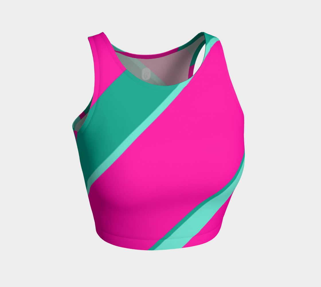 Our signature color block style in mint & pink adorn this full coverage athletic top.