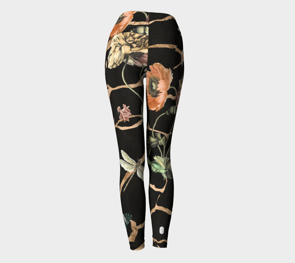 black and gold color palette with dragonflies and butterflies throughout