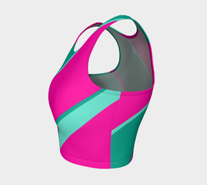 Our signature color block style in mint & pink adorn this full coverage athletic top.