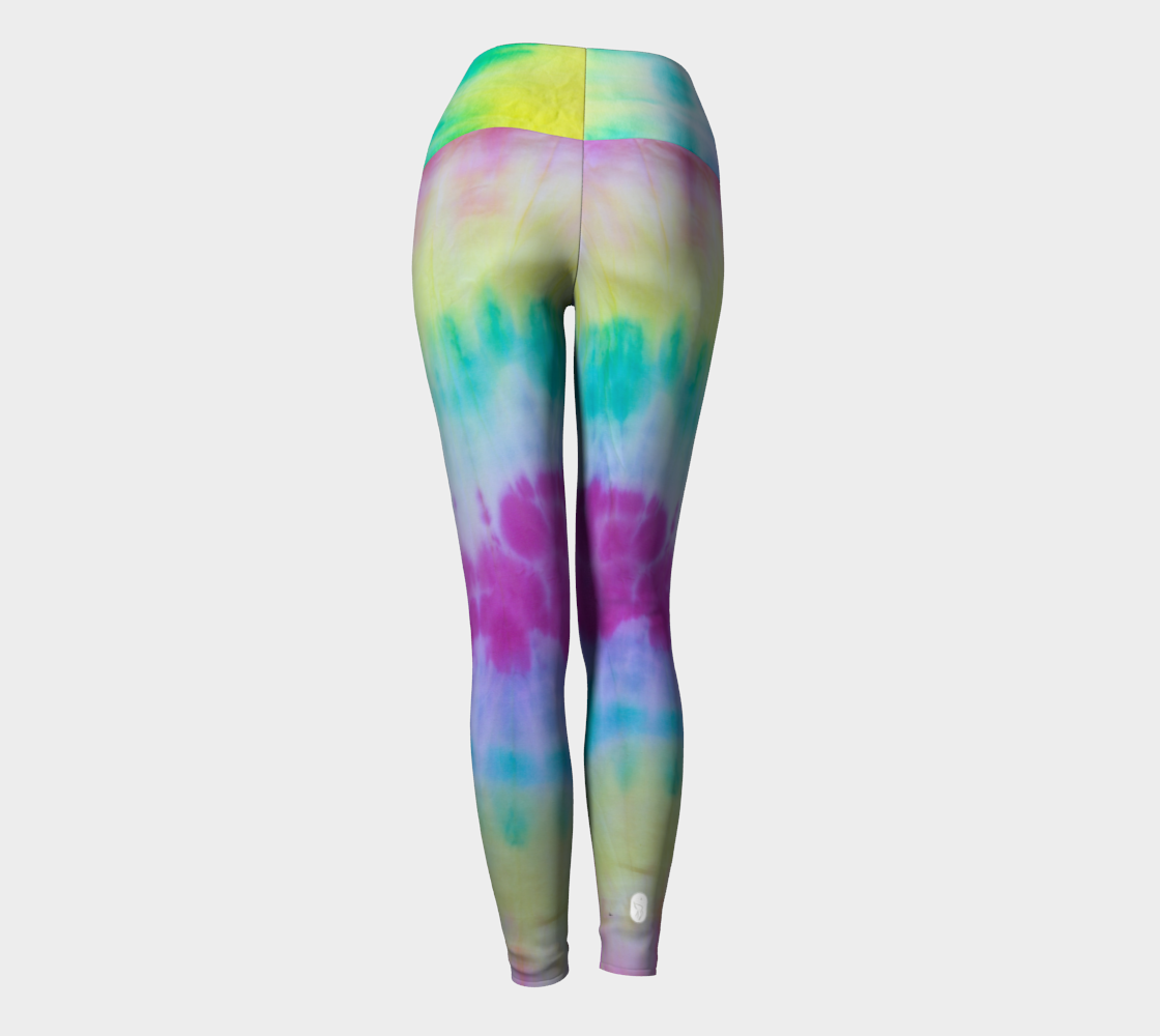 Pastel Rainbow Ombre Yoga Leggings Women, Tie Dye Gradient Kawaii