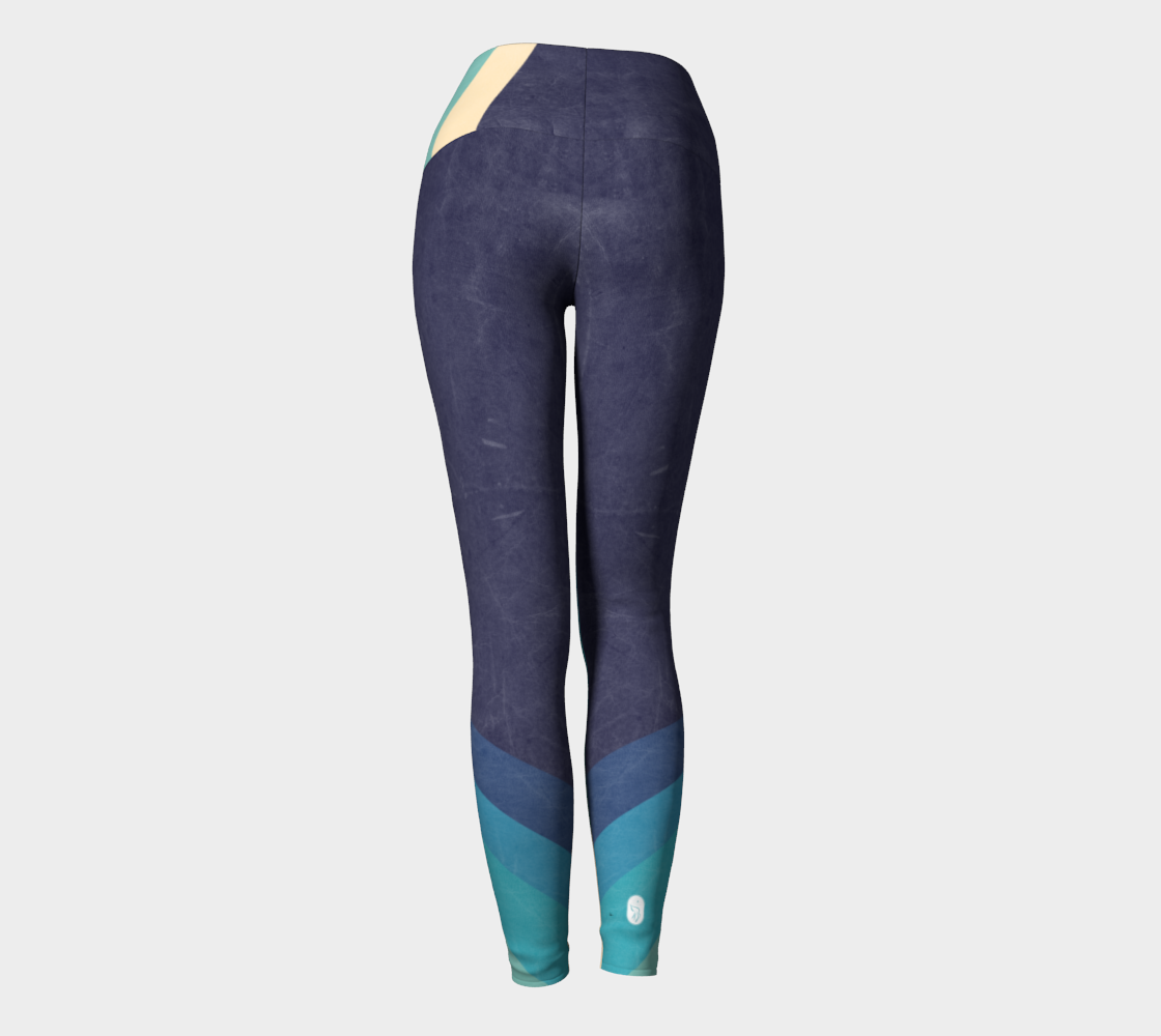 blue mod color block style compression leggings