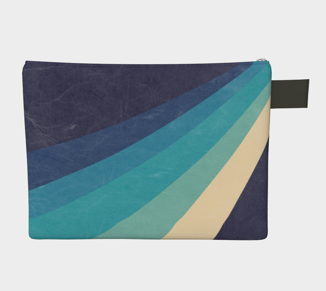 Our luxe zipper pouch featuring our signature blue mod color blocking