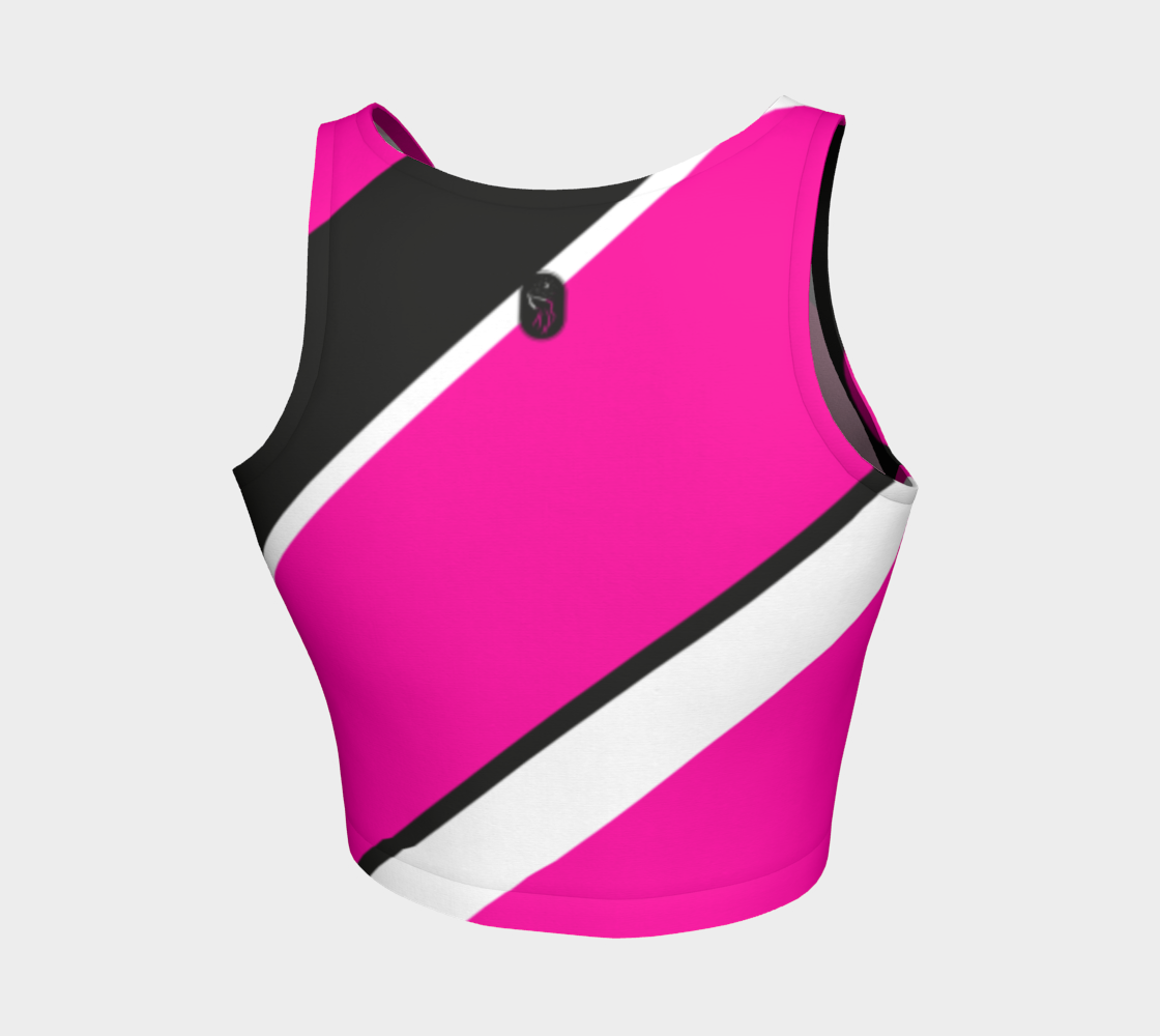 Our signature color block style in vibrant pink, black and white adorn this full coverage athletic top.