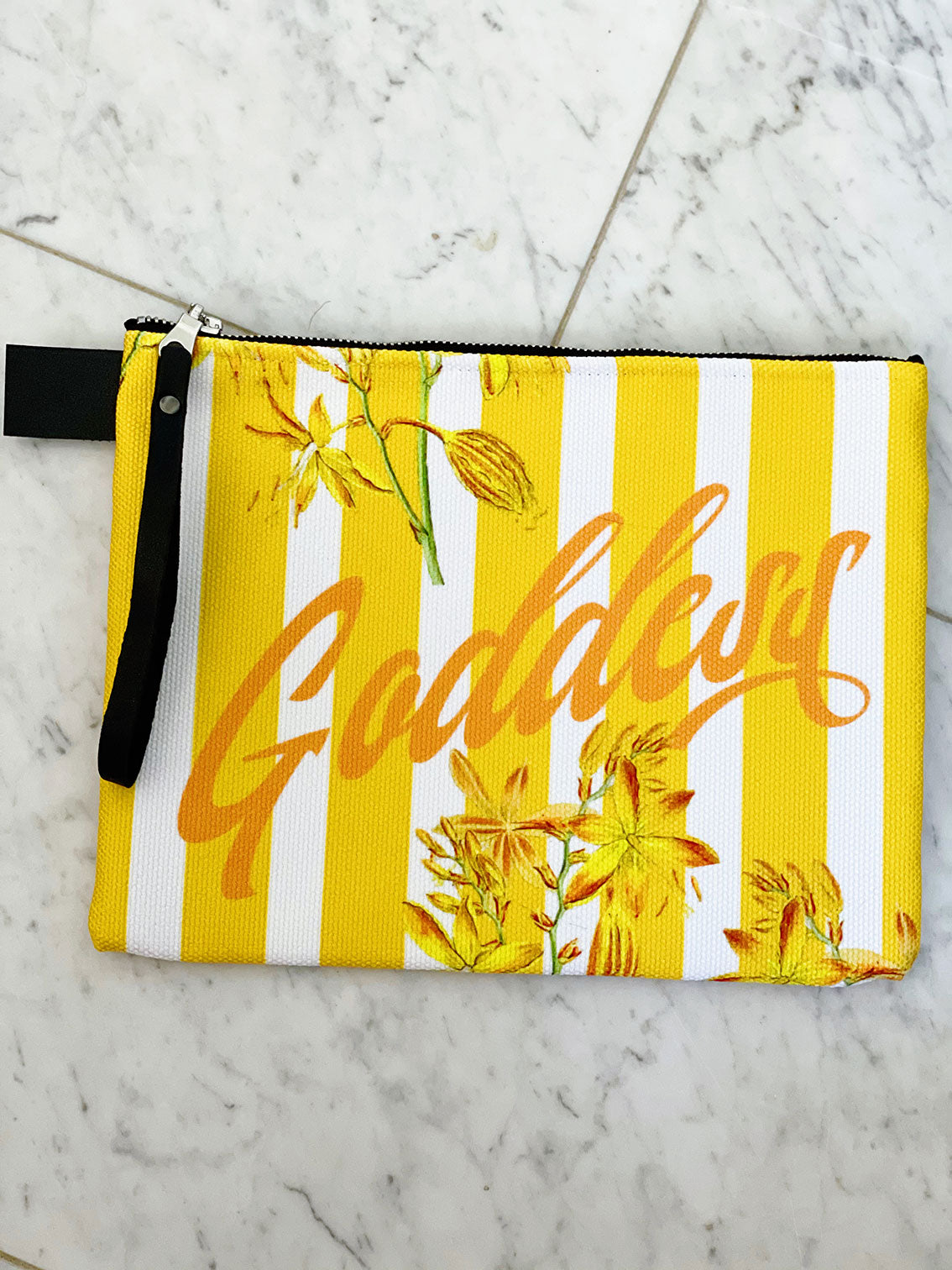 Stripes and Florals Yellow Pouch Sample