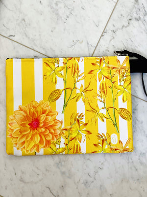Stripes and Florals Yellow Pouch Sample
