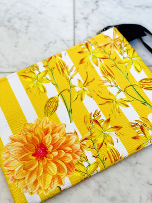 Stripes and Florals Yellow Pouch Sample