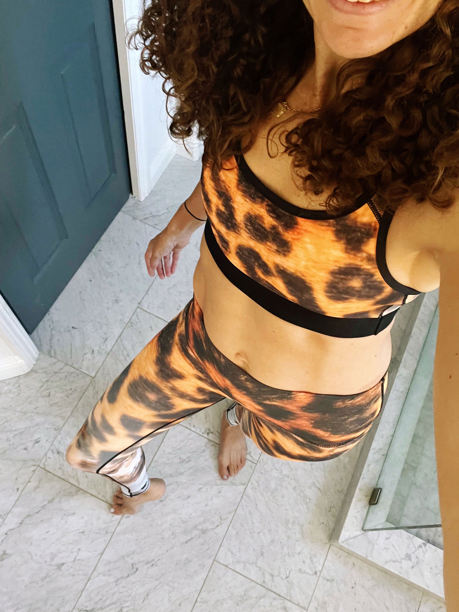 Leopard Floral high waisted compression leggings