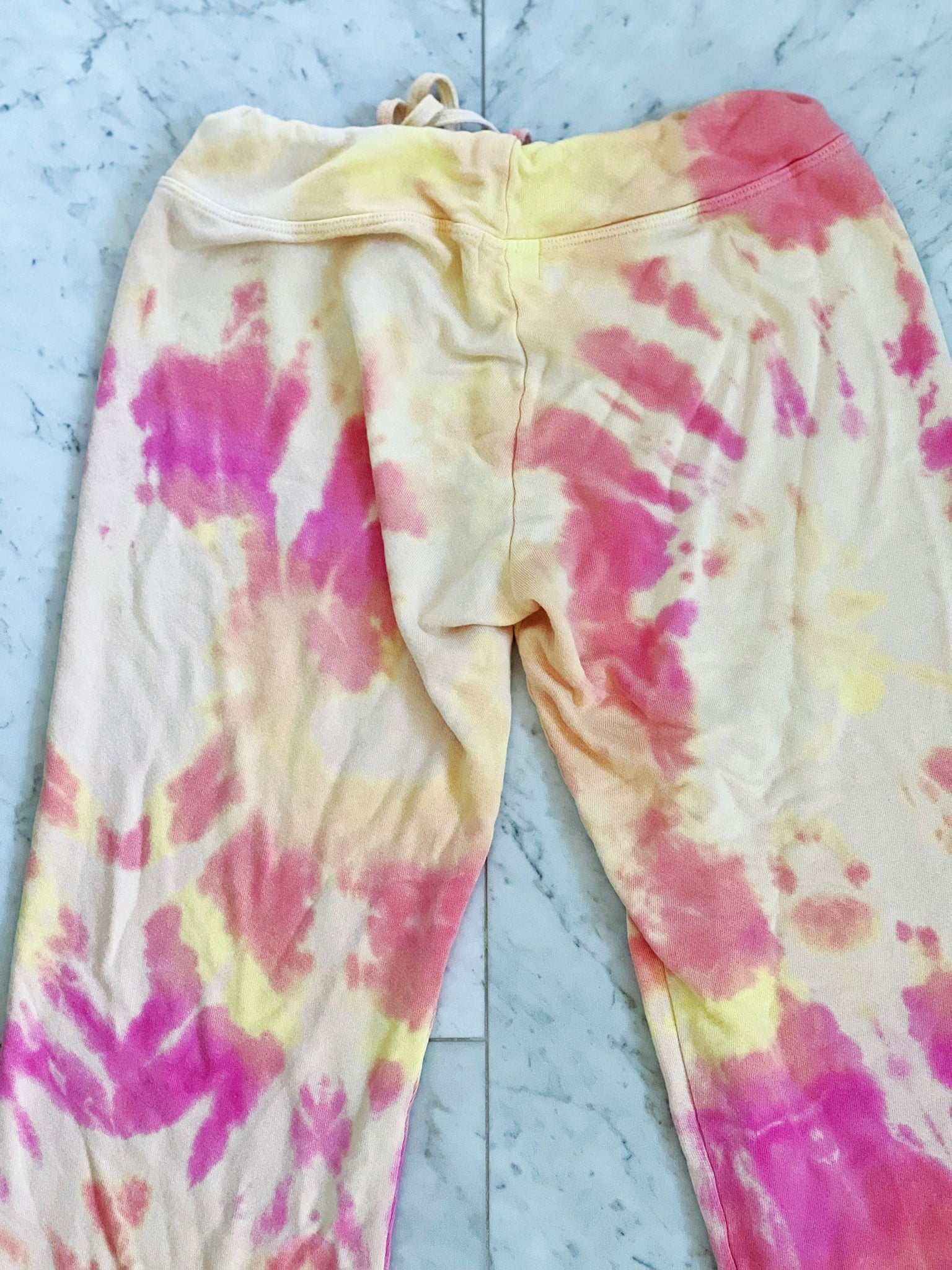 Hand dyed ultra soft sweatpants in a sunset inspired color palette