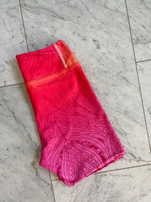 High-Waisted Sunset color yoga shorts