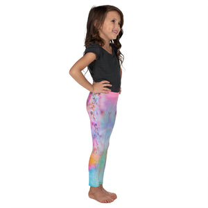 a playful pink candy inspired print adorn these little kids leggings 