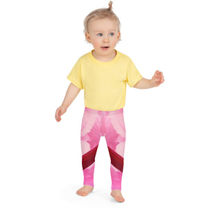 Bold pinks with red sparkle stripes on these little kid leggings