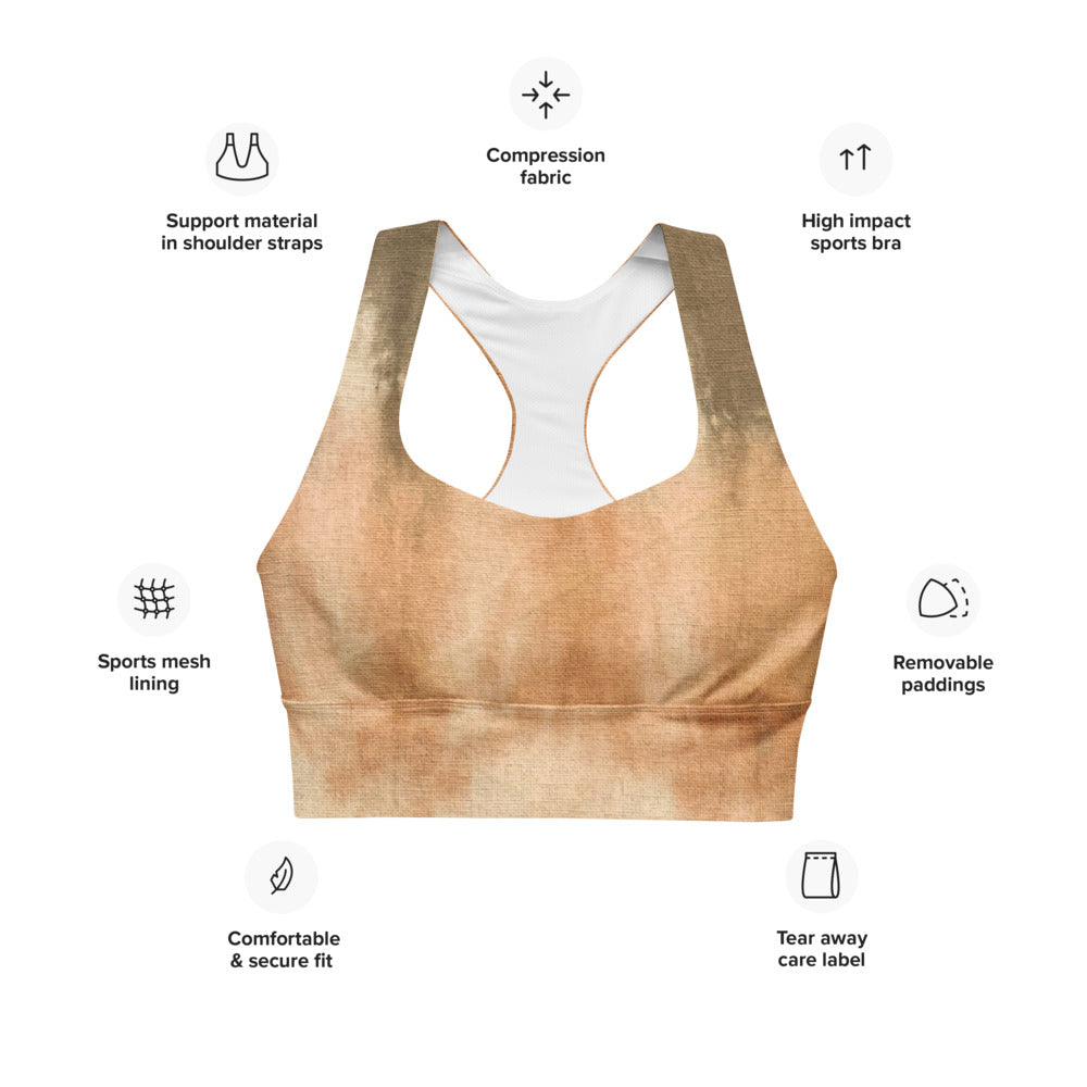 Moss and Sand Tie Dye Sports Bra