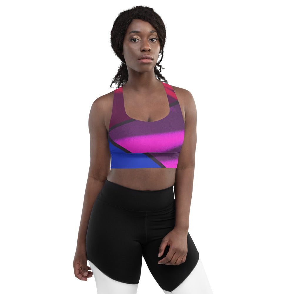 Color block sports bra store