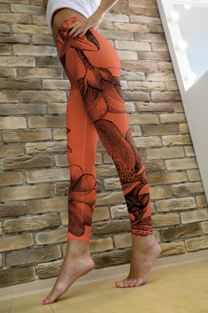 Red Floral Legging