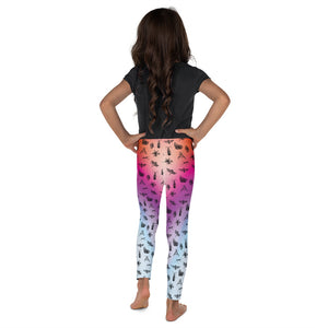 Unique blend of vibrant colors and bugs make these kids leggings one of a kind.
