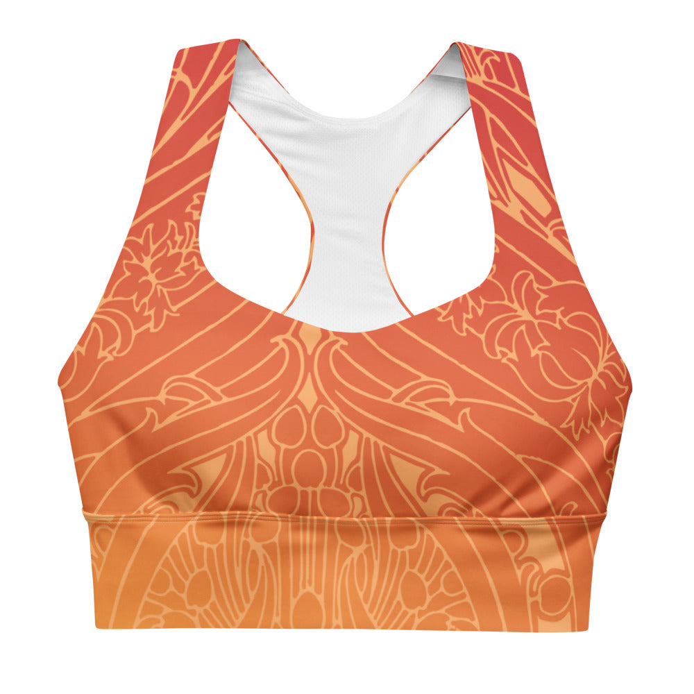 Orange Ombre Art Deco sports bra – Sweat Goddess