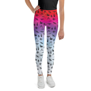 This vibrant blend of colors and bugs make for a one of a kind style on these big kids leggings.