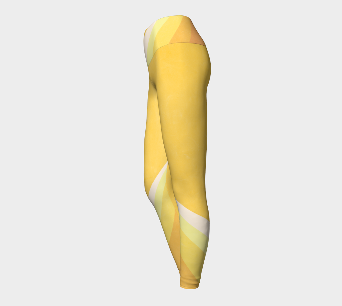 Yellow Mod color blocking adorn these high-waisted compression leggings