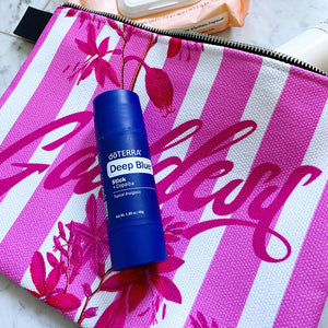 Deep blue stick infused with copaiba essential oils to soothe sore muscles.