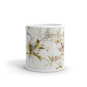 11 oz ceramic mug with vintage floral imagery